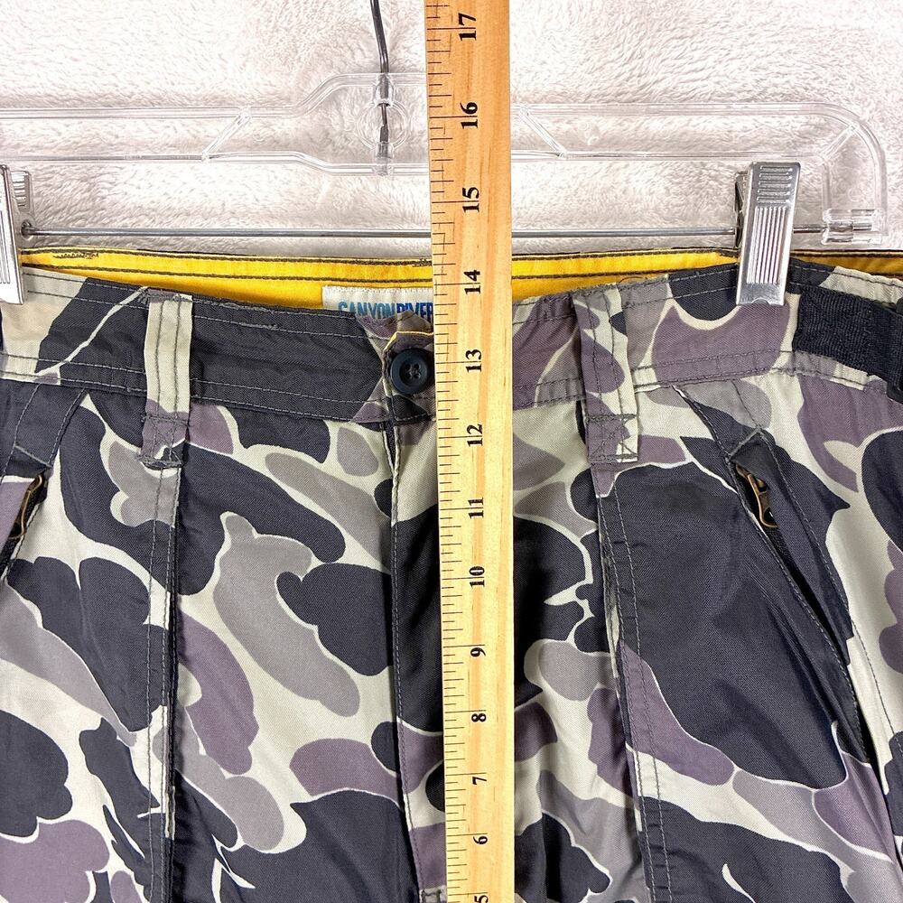 VTG Nylon Parachute Pants Mens 34x34 Gray Duck Camo Lined Baggy Rave Skate 90s - Picture 9 of 12